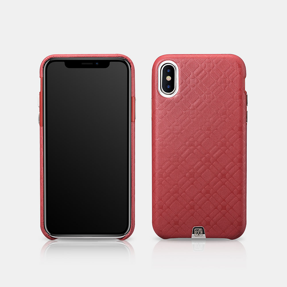iPhone X 奢华方格纹单底
