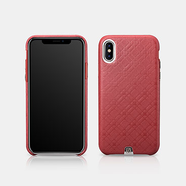 iPhone X 奢华方格纹单底